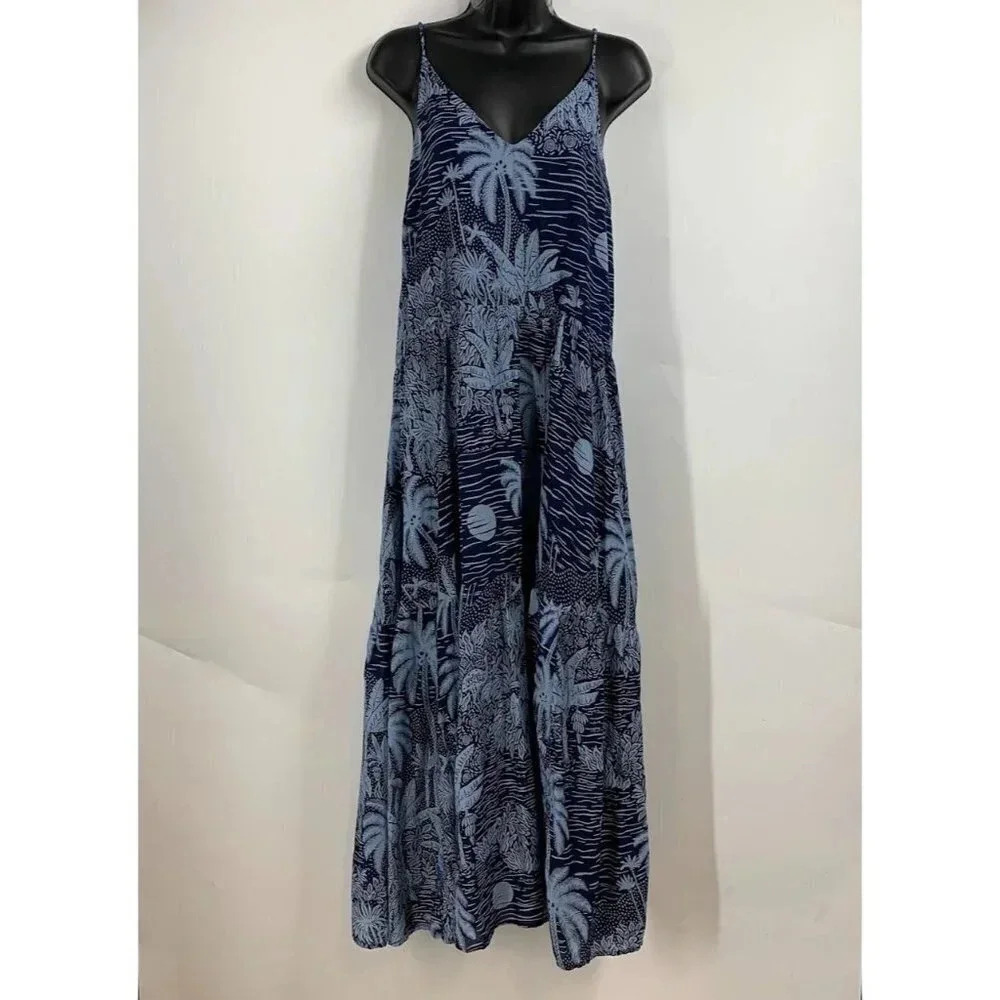 Desmond Dempsey X H&M Women's Spaghetti Strap Tropical Maxi Dress Size XXS